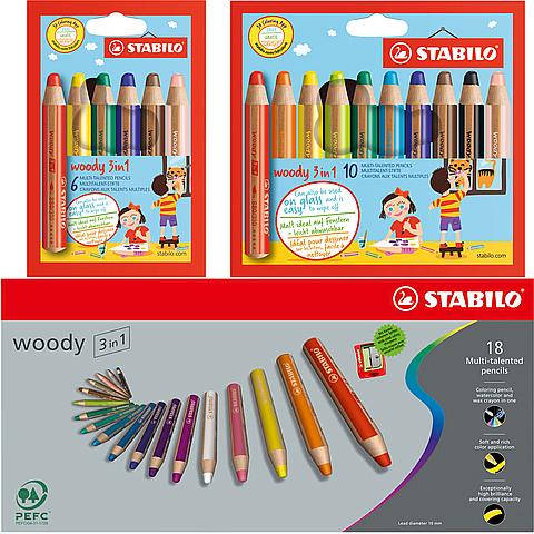 Woody 3 in kleurpotloden sets - Swan Stabilo - Kleur- en aquarelpotloden - Tekenmateriaal - Producten - Linde